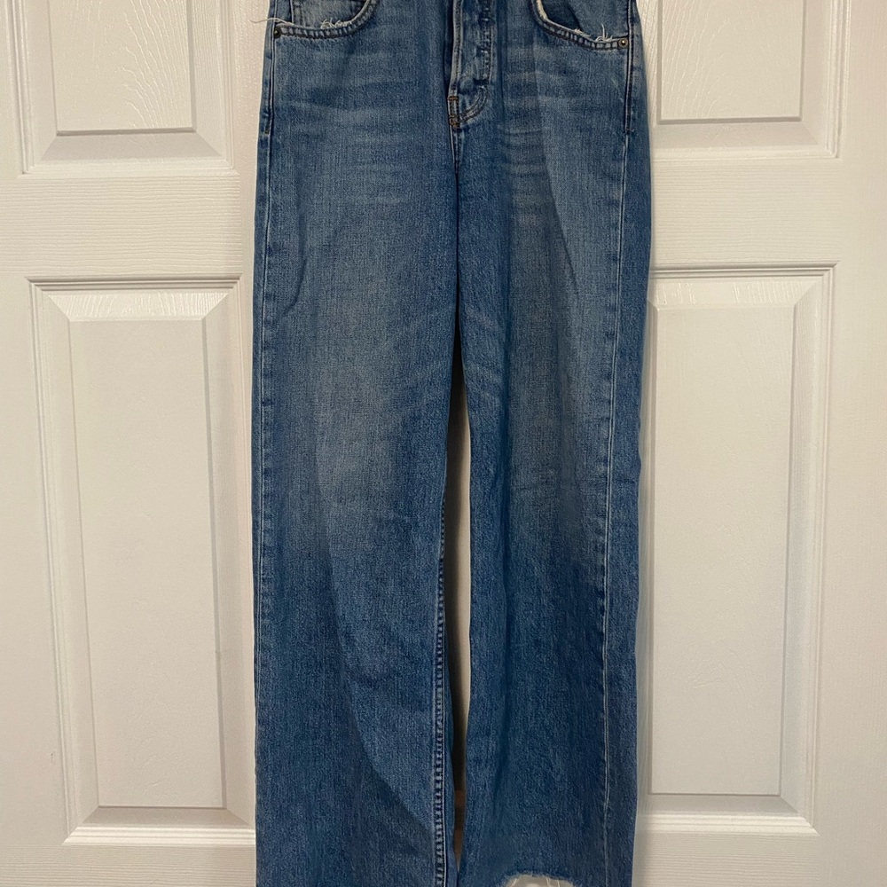 REFORMATION Fawcett High Waist Crop Jeans CELTIC